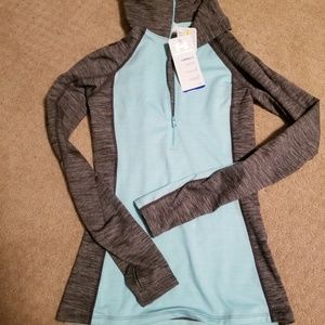UA cold gear semi-fitted compression zip-up top